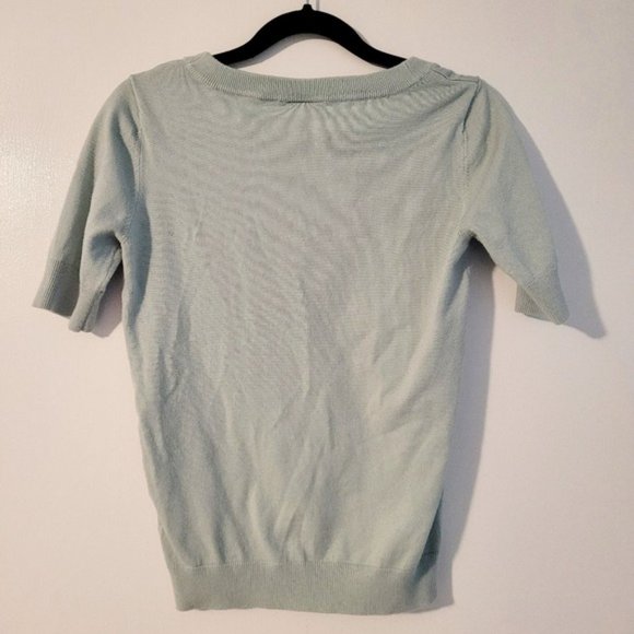 Modcloth Sage Green Scoop Neck Short Sleeve Pullover Sweater - Picture 2 of 5